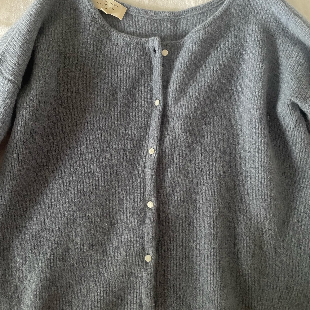 Sezane Women's Heather Gray Button-Front Cardigan